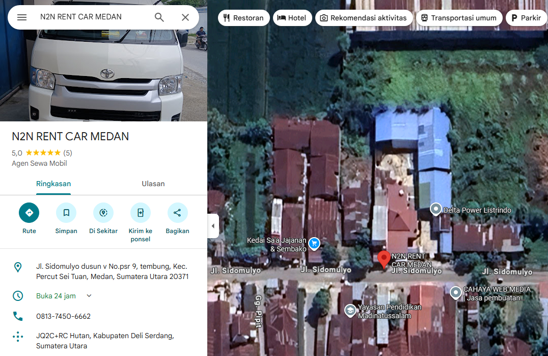 N2N RENTCAR Map